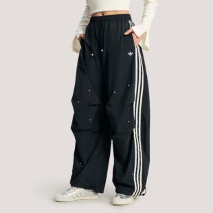 Adidas/阿迪达斯三叶草女子26年春梭织宽松运动伞兵裤KS2865 2866