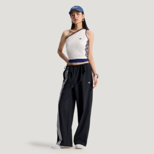 Adidas/阿迪达斯三叶草女子26年夏梭织缎带运动阔腿裤KY5688 5689