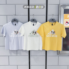 Adidas阿迪达斯女夏圆领熊猫印花休闲短袖T恤JI6865 JI6868