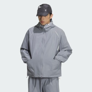 Adidas/阿迪达斯男子25年秋款梭织宽松连帽夹克外套KC6065 JZ9673