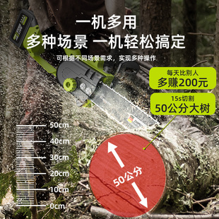 户外锂电电锯家用小型手持锯J柴电链锯锯树手电锯伐木 电锯充电式