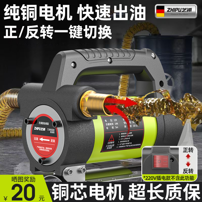 电动抽油泵12v24v220v通用电泵柴油煤油小型加油泵全自动加油神器