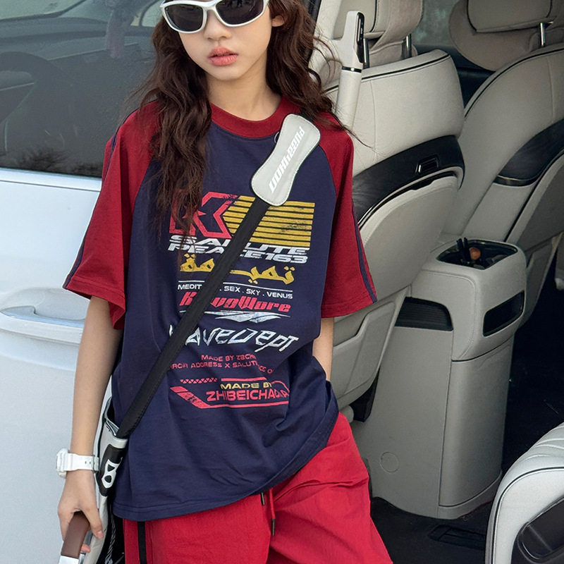 女童夏装短袖T恤儿童美式上衣2026夏季新款打底衫女大童插肩袖潮t