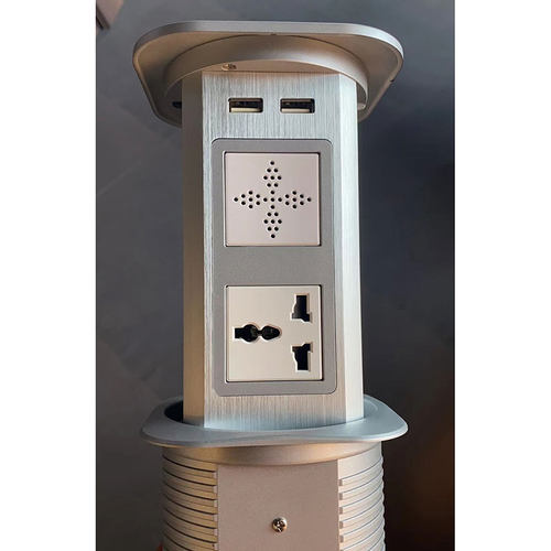 Q01B升降插座带无线充蓝牙音响2个USB孔2个TPC孔