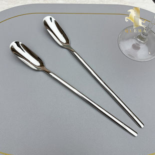 不锈钢马克杯勺304钢长柄勺搅拌勺冰勺搅拌棒创意蜂蜜勺 特厚款