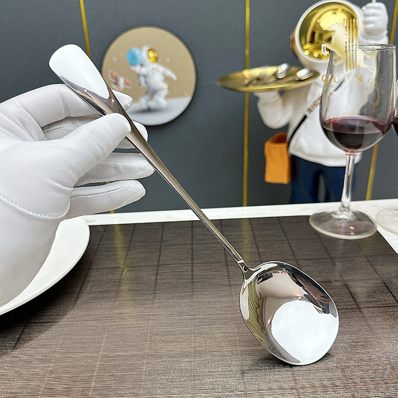 不锈钢大号汤勺长柄分餐公用勺