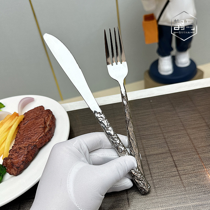家用不锈钢刀叉套装牛排刀叉勺 欧式餐刀西餐餐具2件套