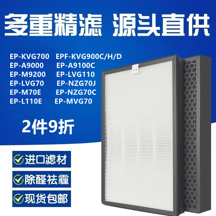 适配Hitachi日立 空气清净机EP-M70E EP-LVG110H/T EP-NZG70J滤网