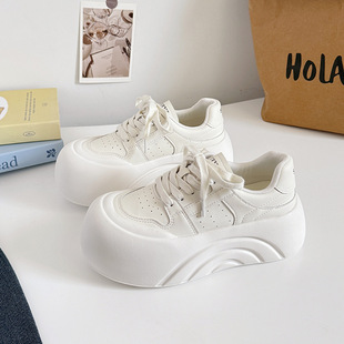 爆款 女2025新款 时尚 气质大头面包鞋 A509 小白鞋 厚底增高松糕鞋