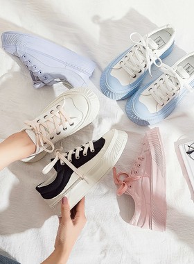 2021秋季新款ins潮日系帆布鞋F6126厚底女鞋小众鞋原创小白鞋FCS