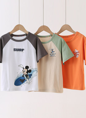 3001新品儿童7A抗菌纯棉夏款米奇T恤短袖三件装
