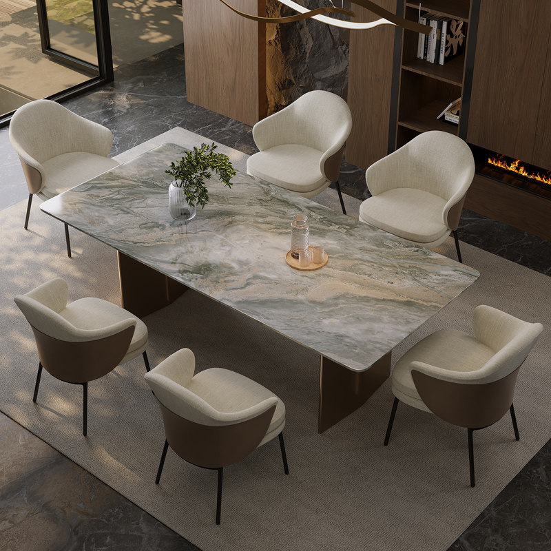 进口威尼斯棕奢石餐桌长方形天然大理石餐台客厅家用大小户型饭桌,住宅家具,大理石餐桌,淘宝优惠券,粉丝福利购,淘宝优惠卷