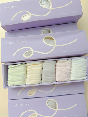 和美中腰5297莫代尔提花织带内裤