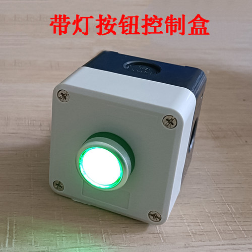 带灯自复位启动按钮高品质点动按钮 加厚塑料按钮盒24V220V自锁位