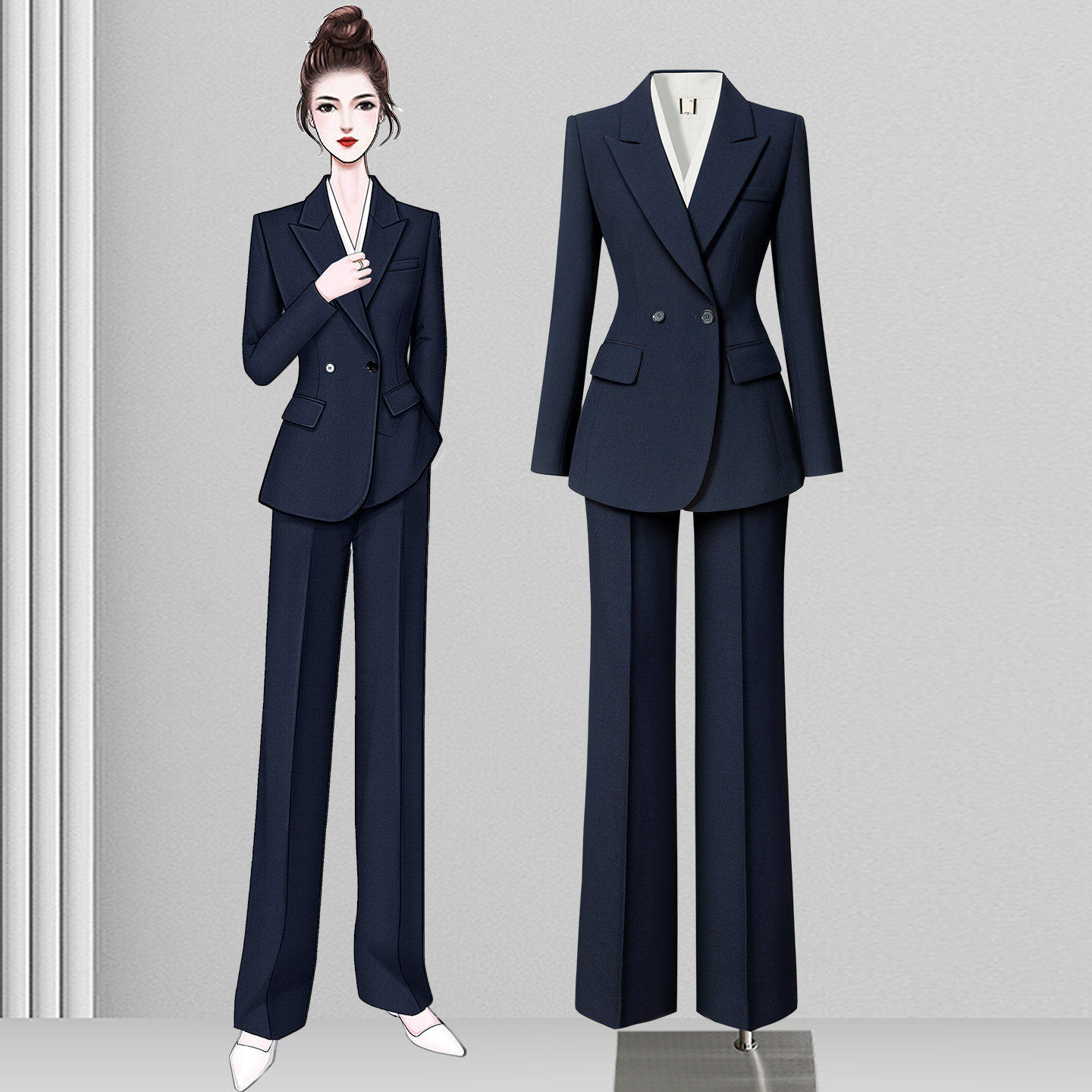 高端西装套装女商务正装通勤面试职业西服气质干练酒店经理工作服
