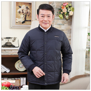 波斯登冬中老年羽绒服内胆男士内外穿短款加厚保暖白鸭绒爸爸上衣