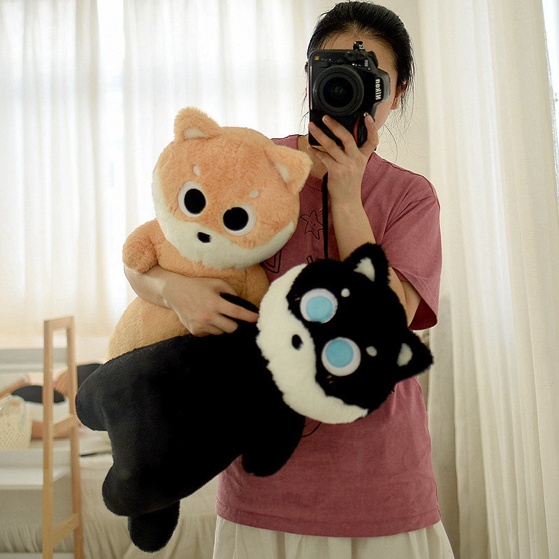 可爱小狗狗长条抱枕毛绒玩具