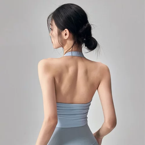 2026挂脖瑜伽背心带胸垫高强度运动内衣瑜伽服健身吊带普拉提训练