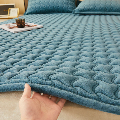 抗菌珊瑚牛奶法兰绒床垫垫褥加绒可机洗铺床褥子冬天学生宿舍单人