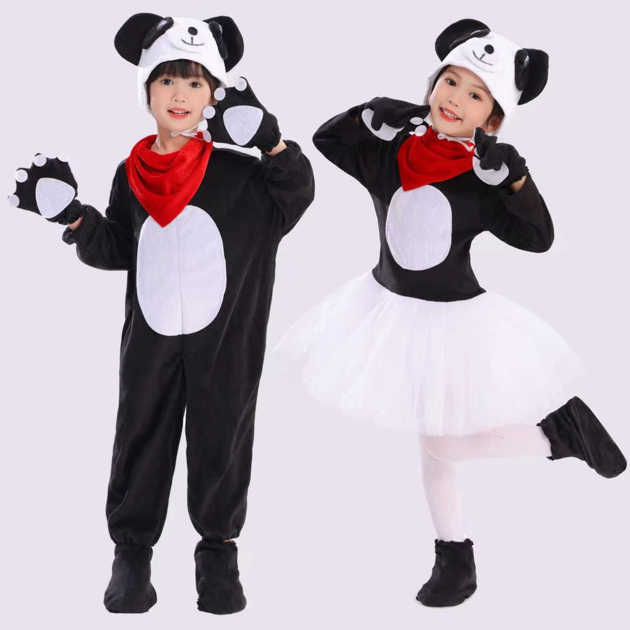 六一儿童熊猫演出服动物表演服装幼儿园卡通小学生运动会熊猫服装