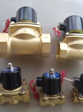 常闭电磁阀水阀开关阀AC220V气阀电子进水排水阀DC2412V4分1寸2寸