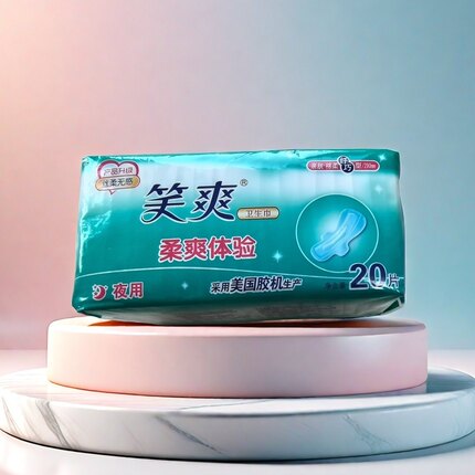 笑爽3054卫生巾 棉质 夜用纤巧290mm 20片装 正品保证