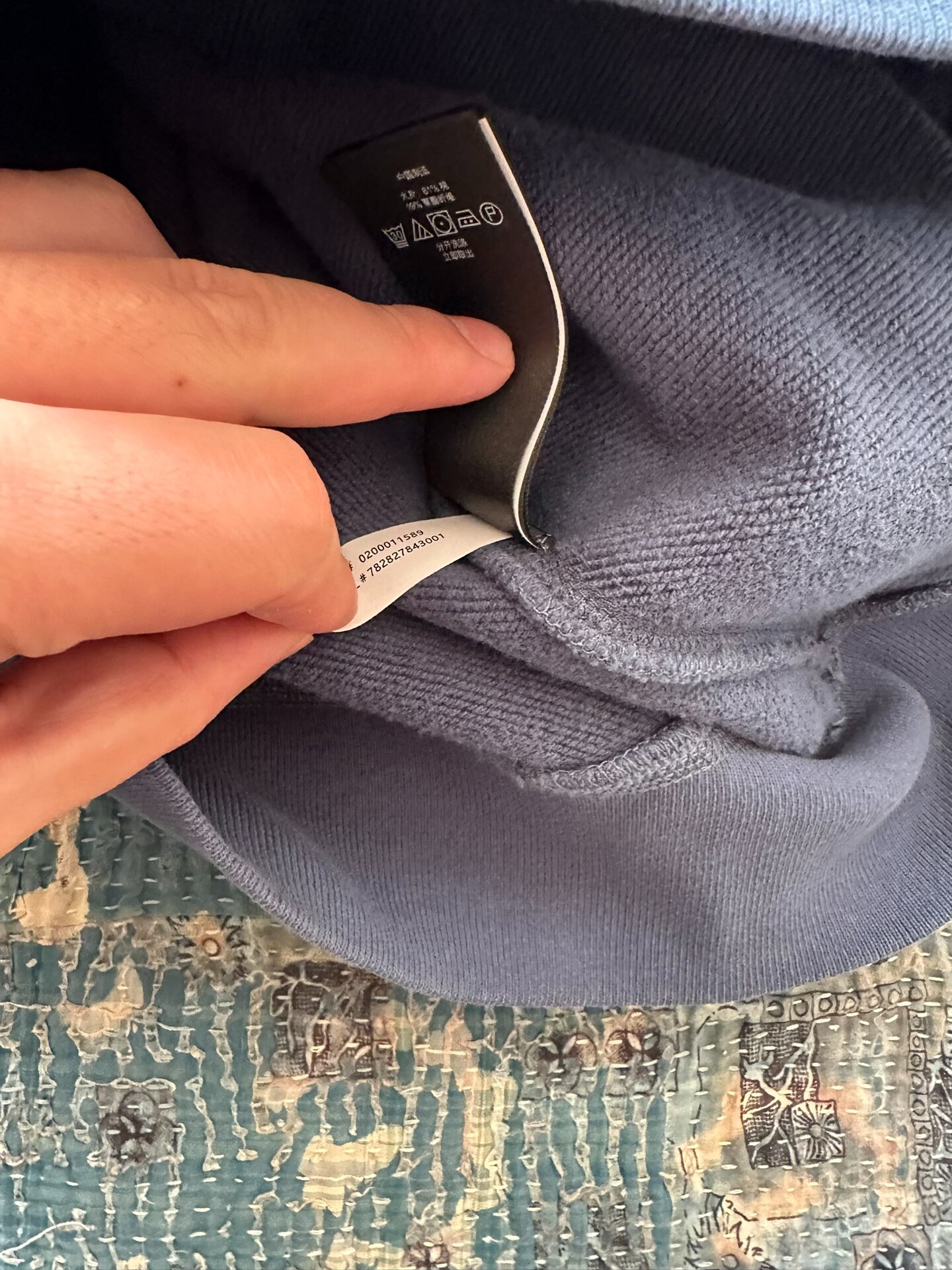 RRL Gray Full-Zip Hoodie New — label