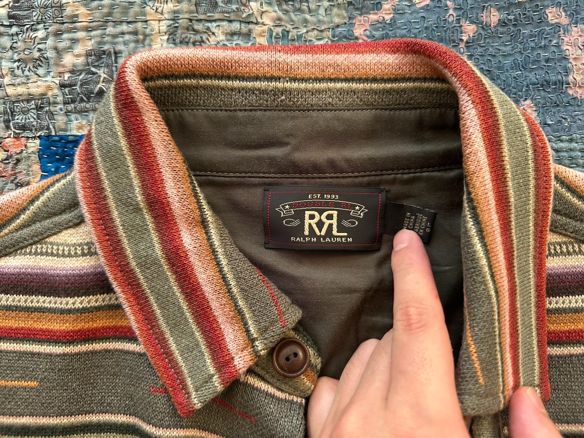RRL Long-Sleeve Stripe Button-Up Shirt — detail