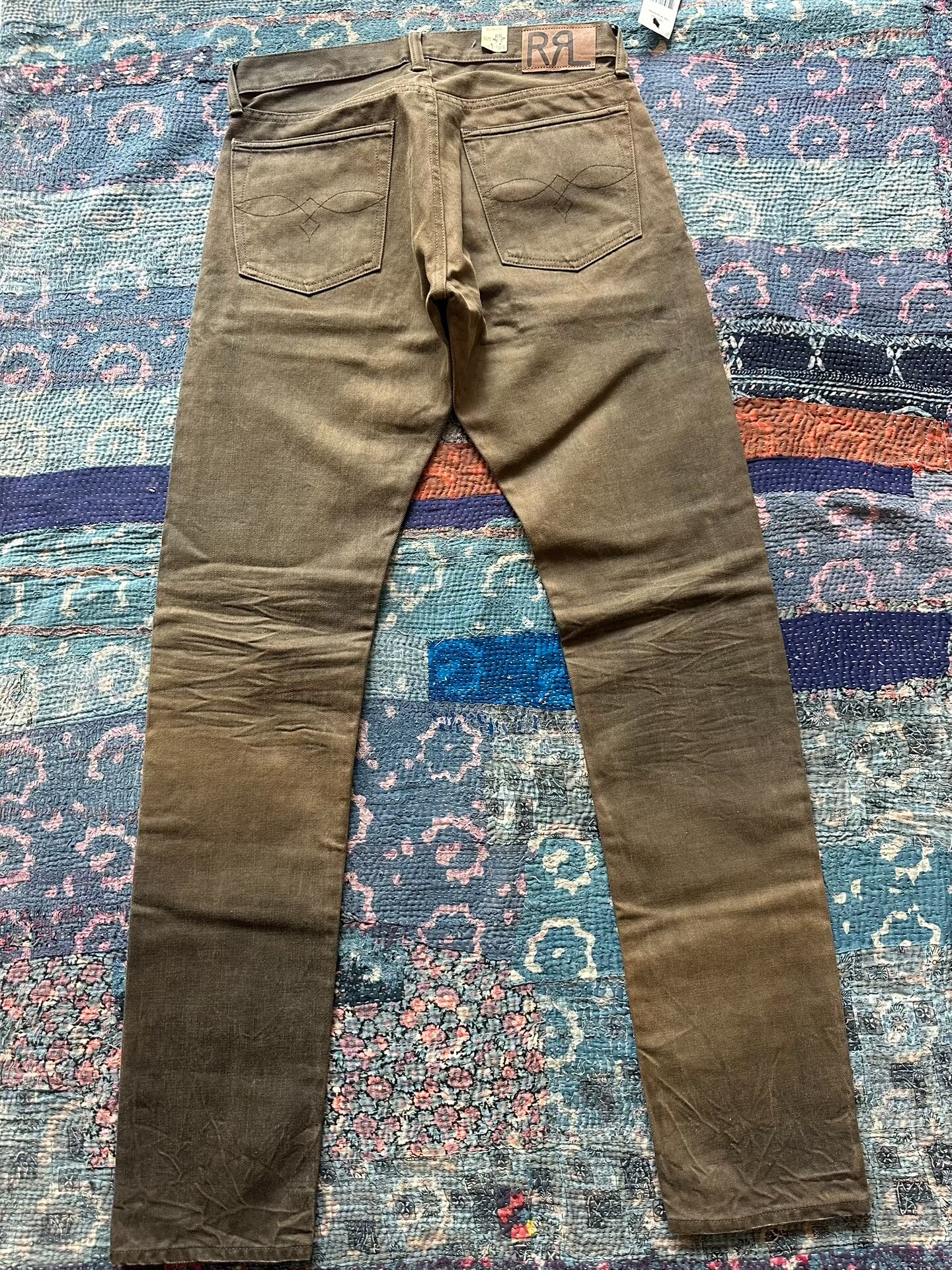 RRL Brown Mud-Dye Slim-Fit Jeans — front