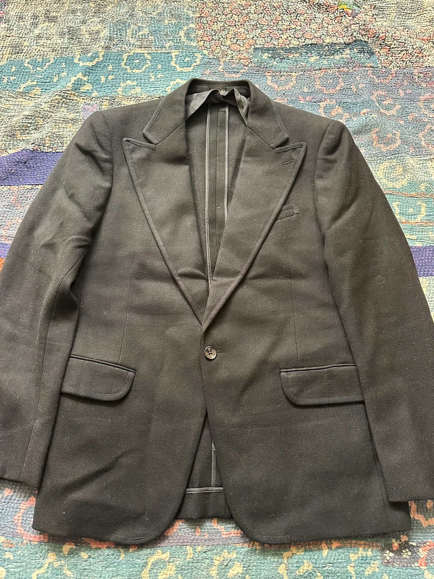 Ralph Lauren Black One-Button Shawl Collar Suit