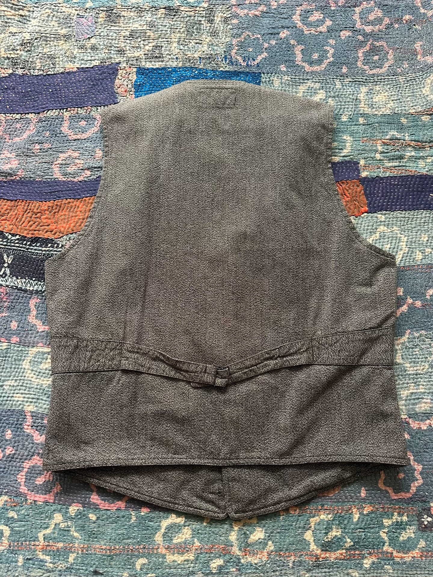 RRL Four-Pocket Dark Gray-Brown Vest — front