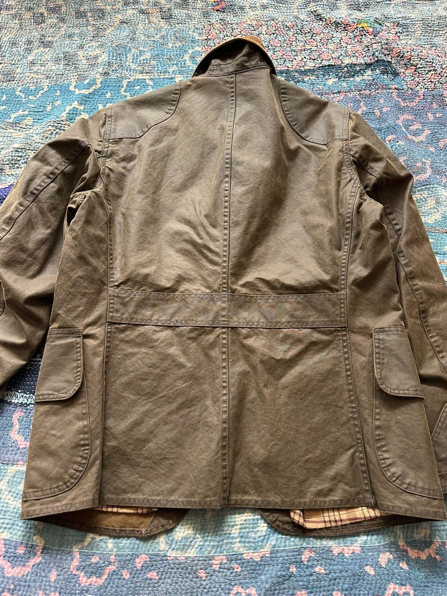 RRL Brown Oiled Wax Corduroy Collar Jacket — front