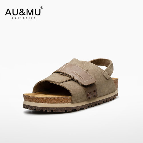 AUMU男女同款百搭软木底勃肯凉鞋