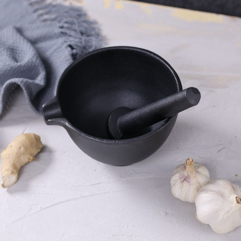 铸铁研钵捣蒜器搅蒜器药盅无涂层