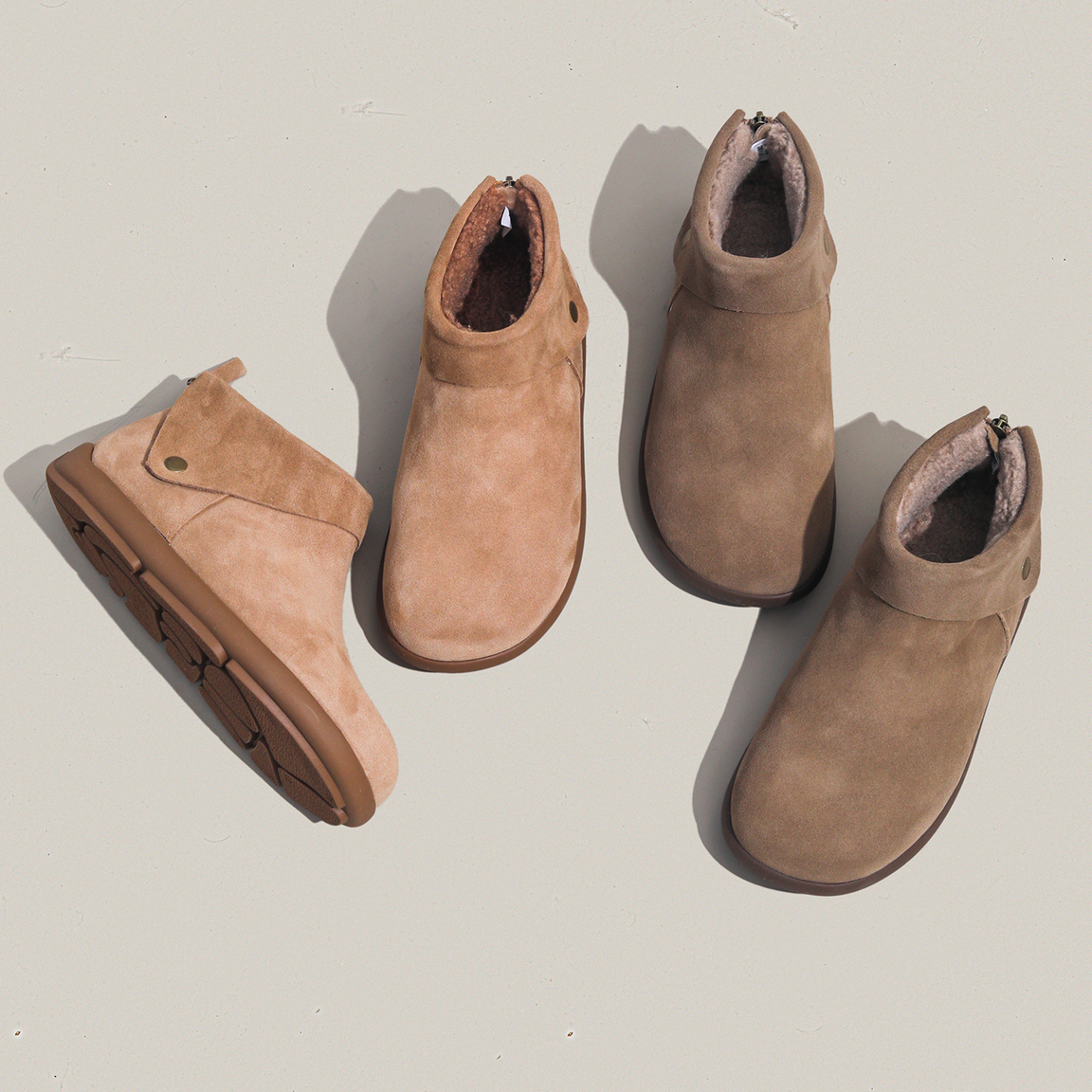 周周推荐~2025冬季新款翻边雪地靴女加绒保暖防滑百搭短筒棉靴子