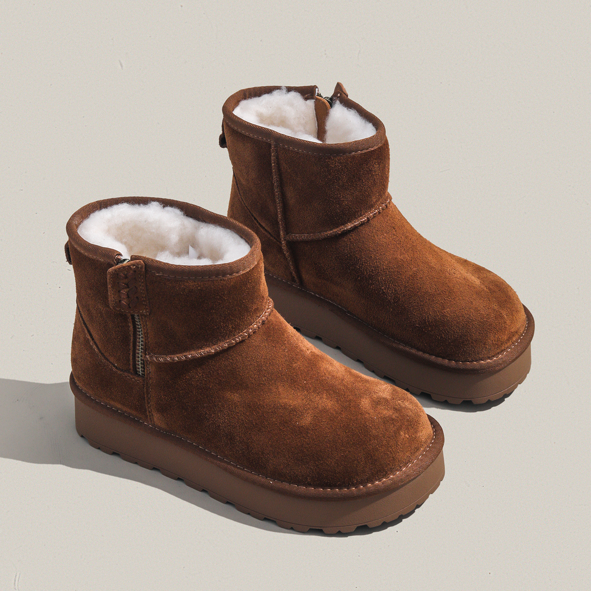 周周推荐~2025年冬季新款勃肯雪地靴女短筒加绒保暖防滑厚底棉靴