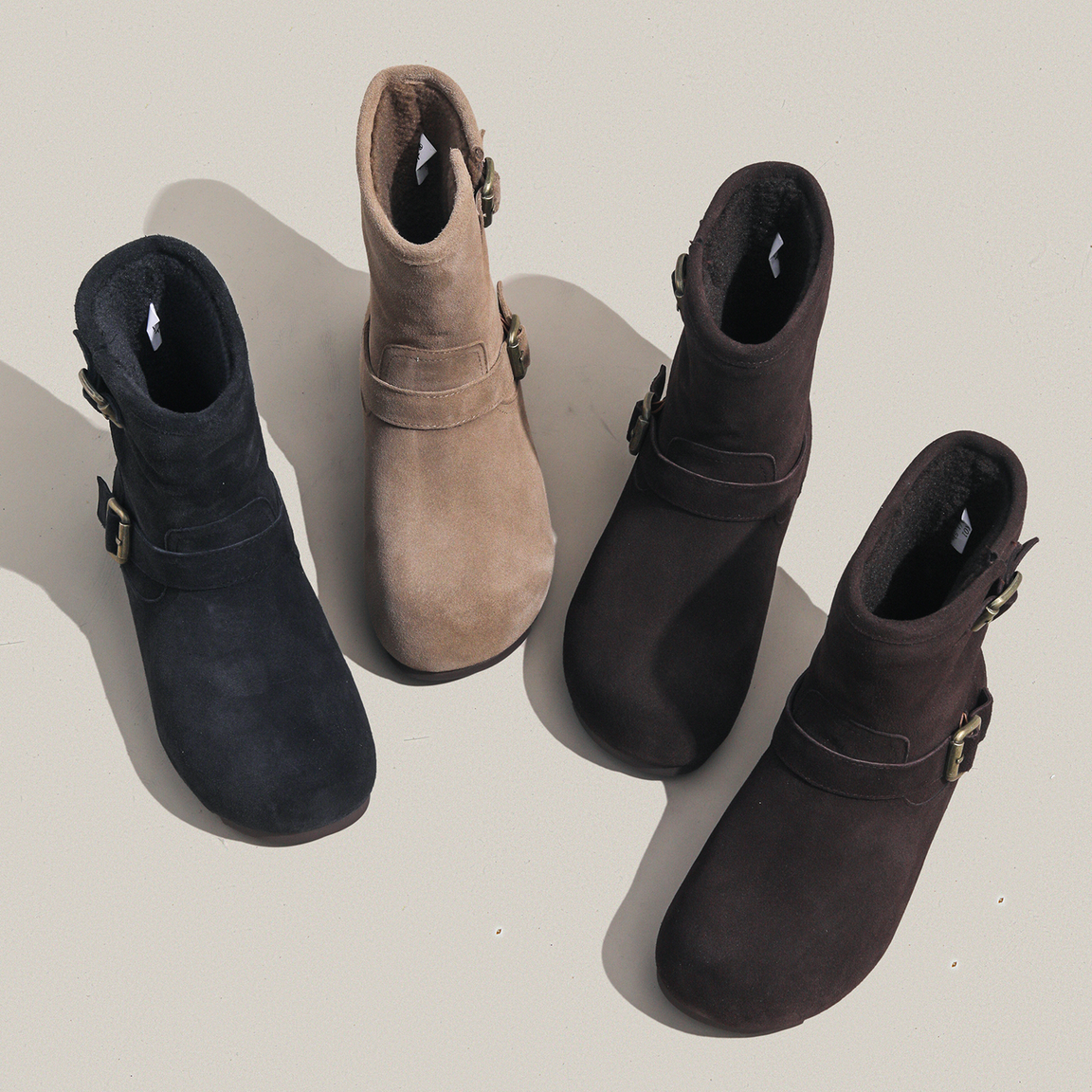 周周推荐~2025冬季新款美拉德风加绒雪地靴女中筒保暖套筒棉鞋