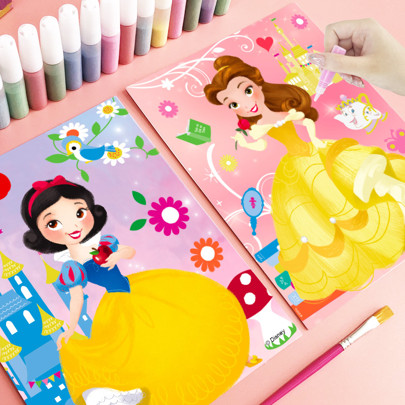 迪士尼公主沙畫兒童手工diy材料
