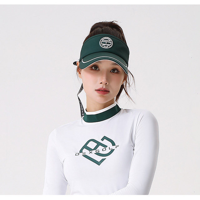 DEXGOLF韩国高尔夫帽子女士无顶时尚透气蝴蝶彩带防晒遮阳空顶帽