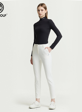 DEXGOLF韩国高尔夫服装女士秋冬直筒薄绒九分裤防寒保暖长裤4220