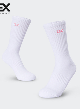 DEXGOLF韩国高尔夫服装袜子女袜纯棉运动中腰袜厚底吸汗短袜黑色