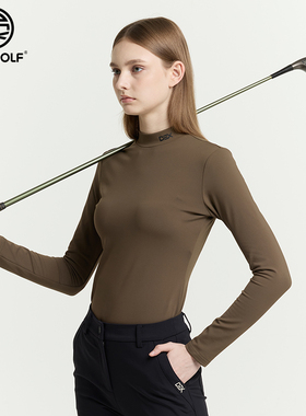 DEX GOLF高尔夫女装秋冬新款长袖打底衣舒适保暖运动休闲上衣