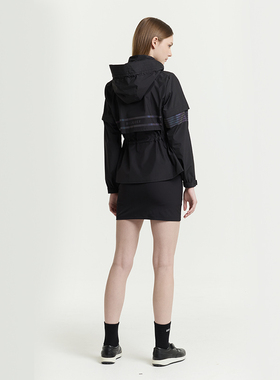 DEXGOLF韩国高尔夫服装女士休闲户外防风连帽外套气质收腰6218