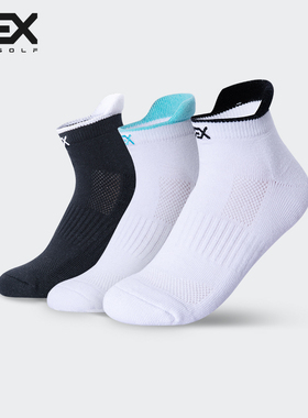 DEXGOLF韩国高尔夫球袜女袜WS001纯棉运动船袜厚底透气吸汗黑色