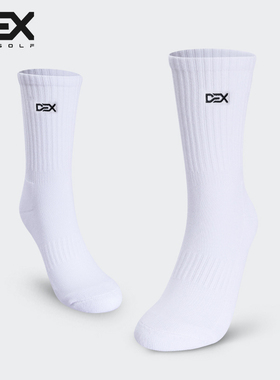 DEXGOLF韩国高尔夫袜子女中筒运动袜夏季吸汗纯棉白色袜速干黑色
