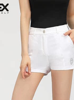 DEXGOLF韩国高尔夫女士短裤22新款夏季纯色速干休闲显瘦特色裤腰