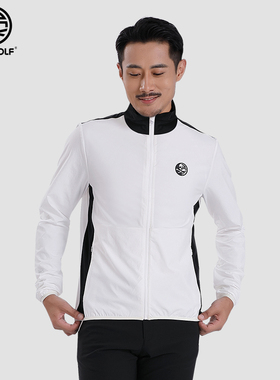 DEXGOLF韩国高尔夫服装夏新款男士运动防晒衣风衣夹克薄外套白色