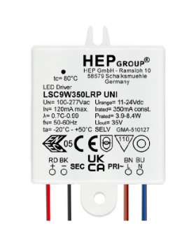 HEP德国LED无频闪驱动器LSC9W300/350/480/500/700LRP UNI