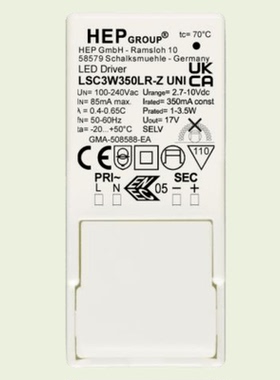 HEP德国LED无频闪驱动器LSC3W200/350/500/700LR-Z_UNI