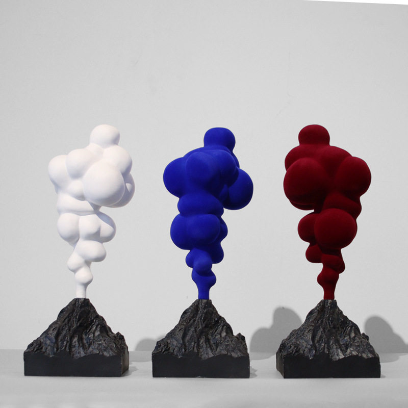 创意火山爆发摆件现代艺术售楼处客厅电视柜卧室酒店软装装饰摆设
